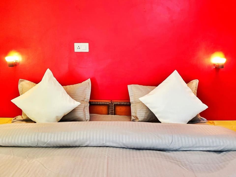Red Orange Wall Room